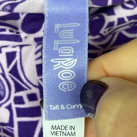 Lularoe Disney Leggings Mickey Mouse Purple White Tall Curvy Soft Stretchy - Picture 6 of 7